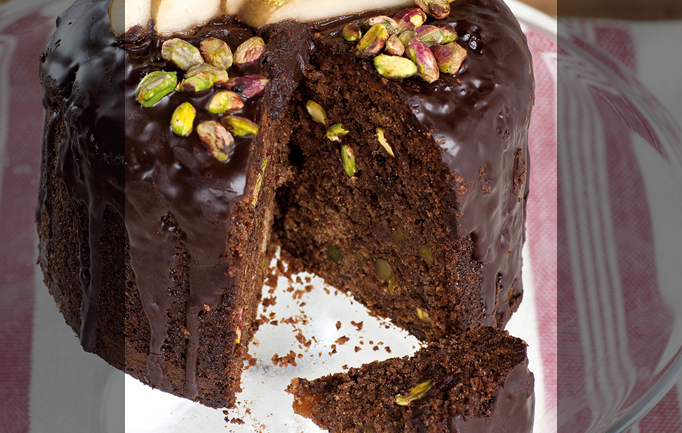 Vegan cake de chocolate y pistachos 